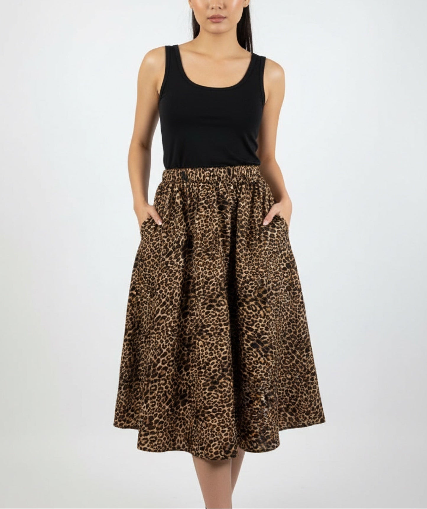 Falda con estampado animal