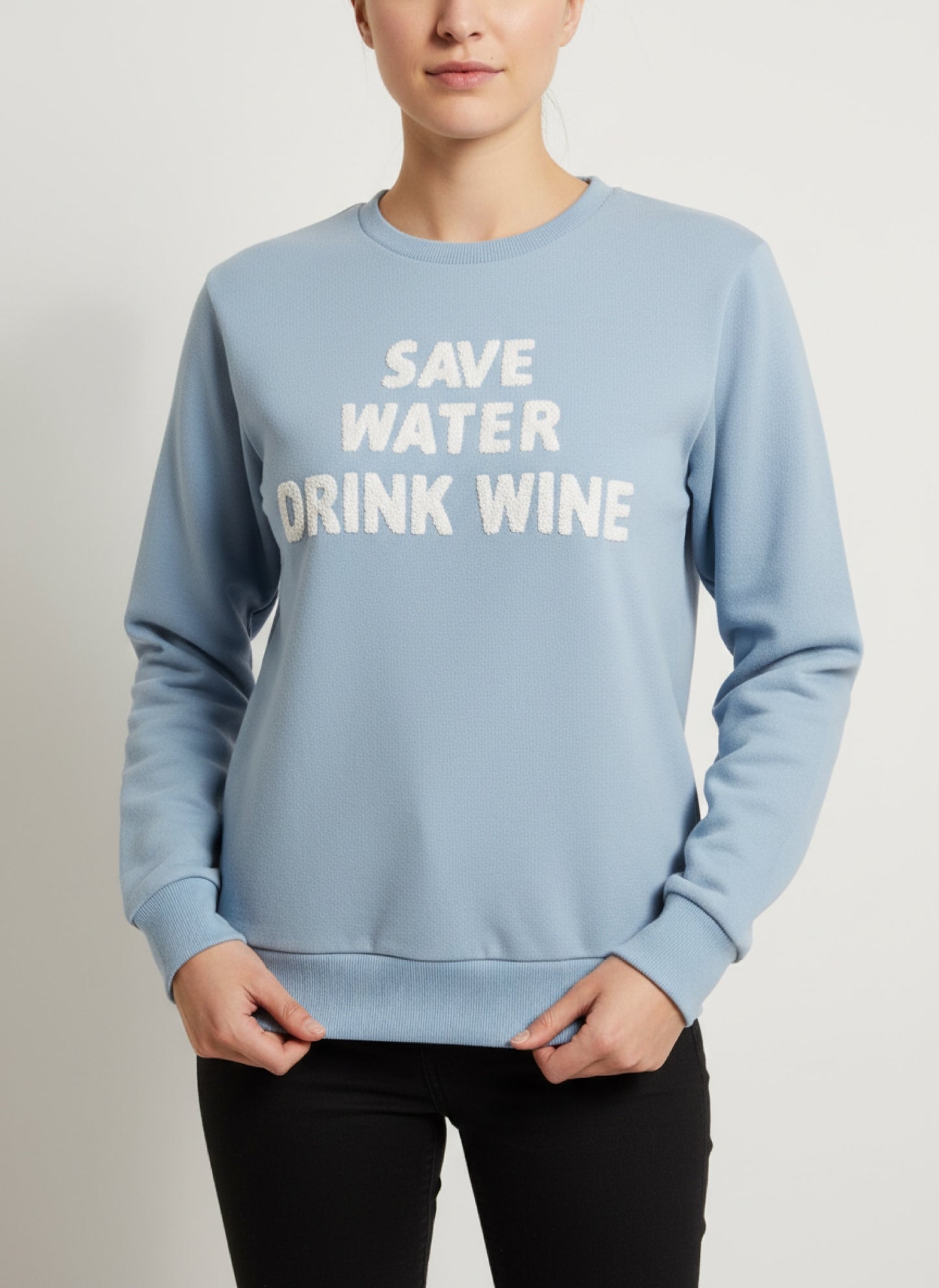 Sudadera para ahorrar agua, beber vino